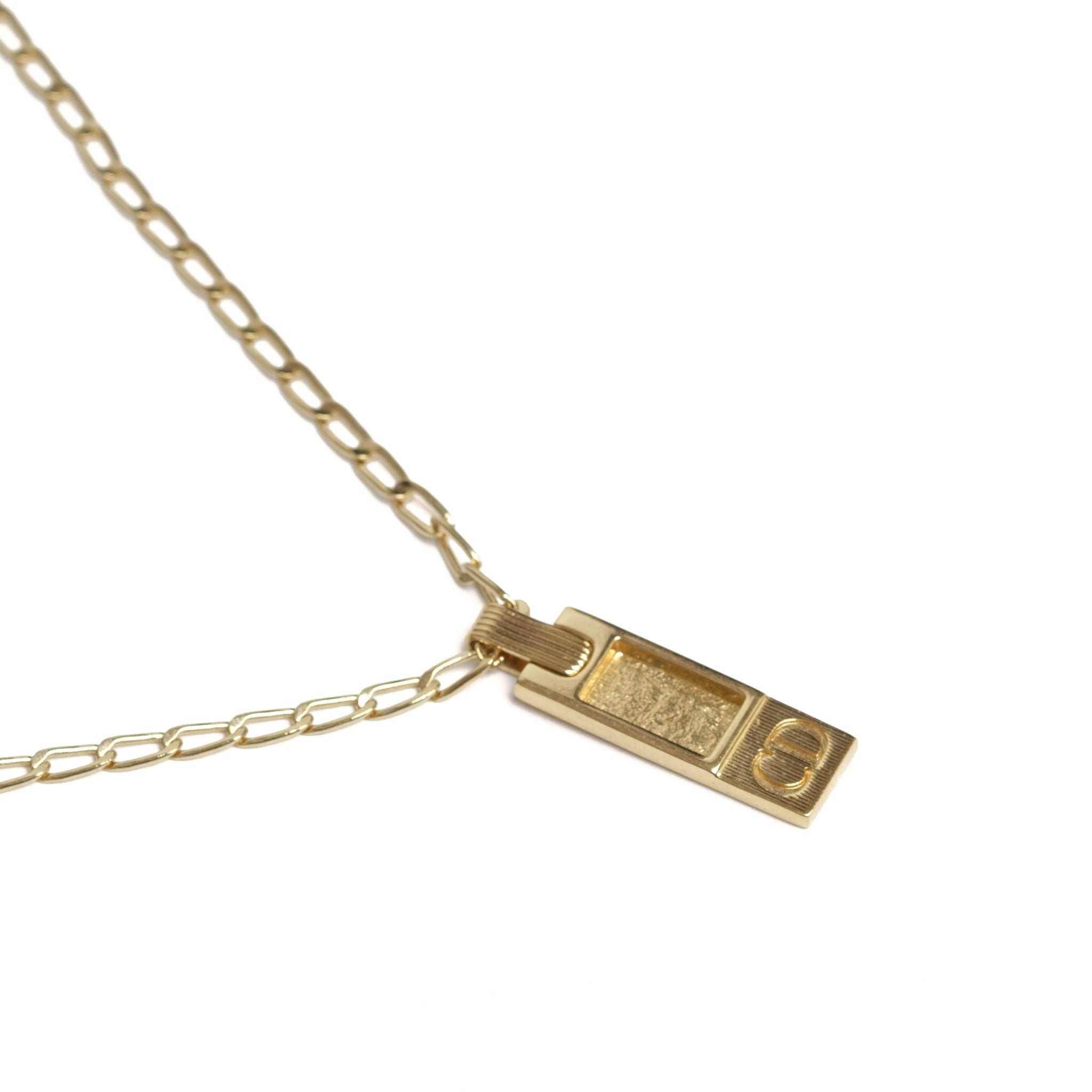Vintage Christian Dior Plaque Pendent Necklace - Beg Borrow Steal Studio