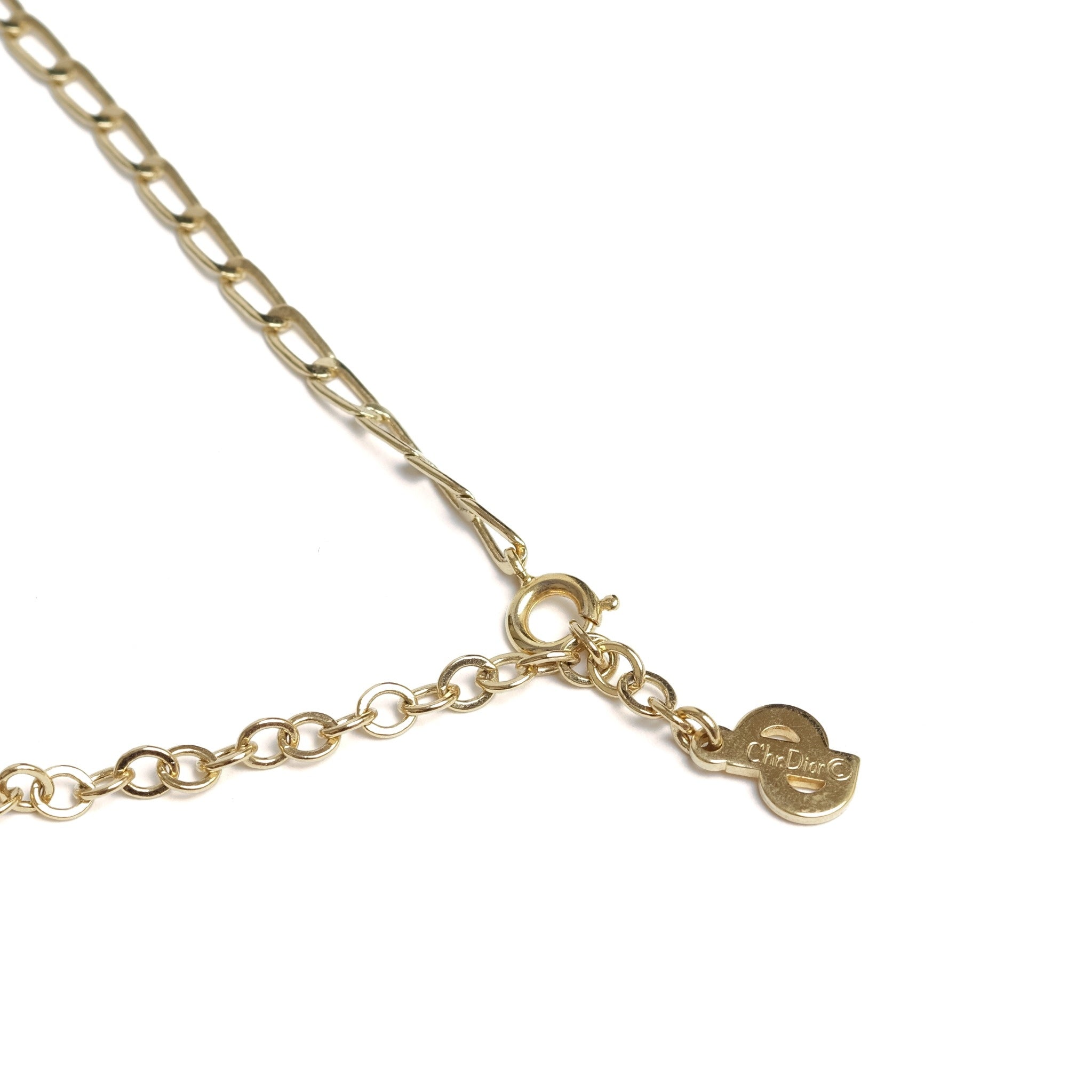 Vintage Christian Dior Plaque Pendent Necklace - Beg Borrow Steal Studio
