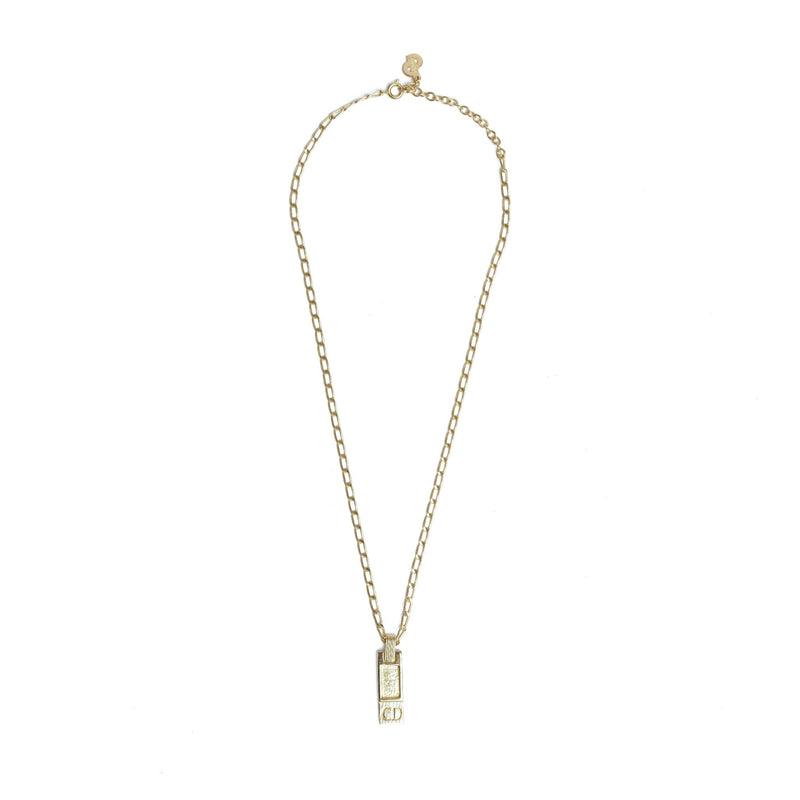 Vintage Christian Dior Plaque Pendent Necklace - Beg Borrow Steal Studio