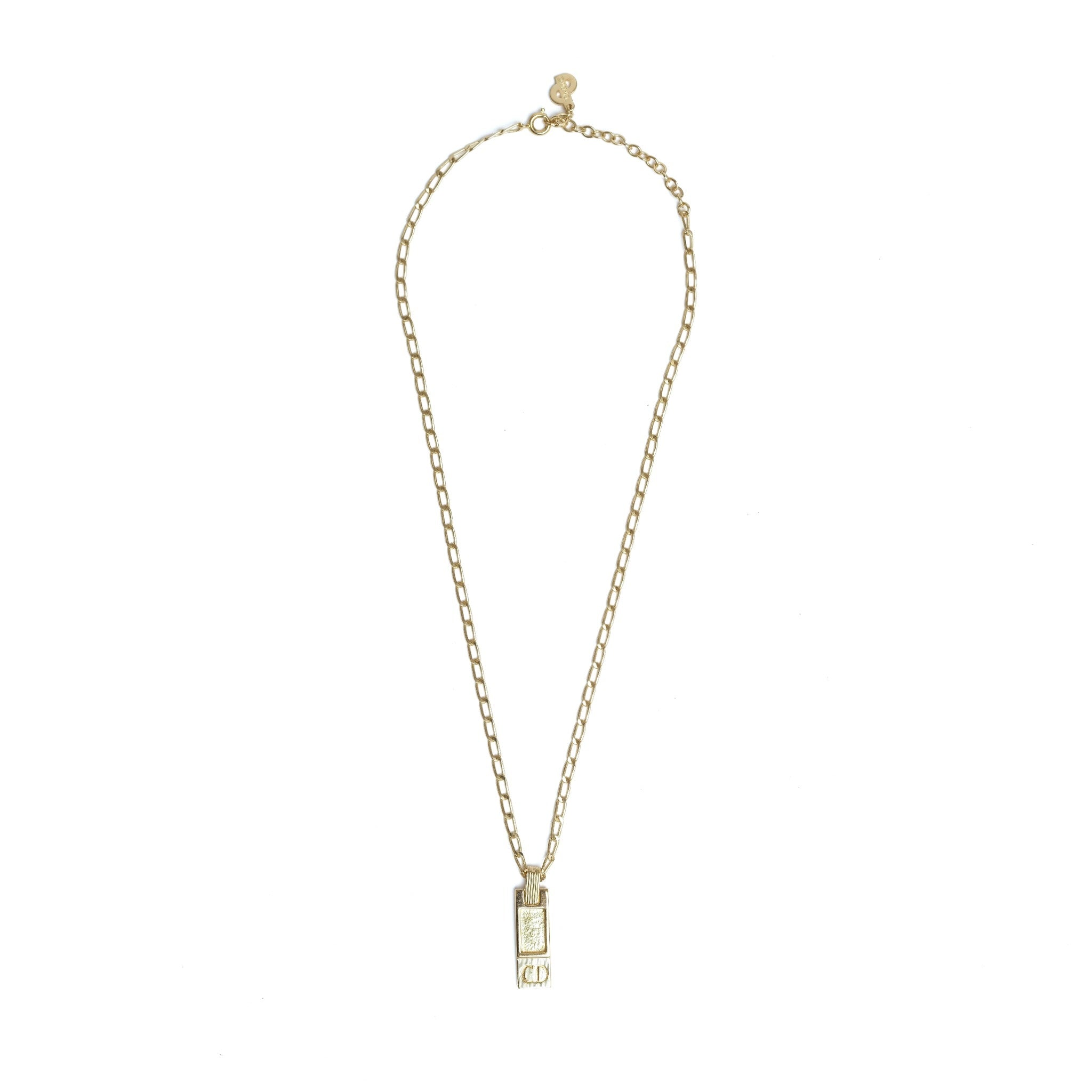 Vintage Christian Dior Plaque Pendent Necklace - Beg Borrow Steal Studio