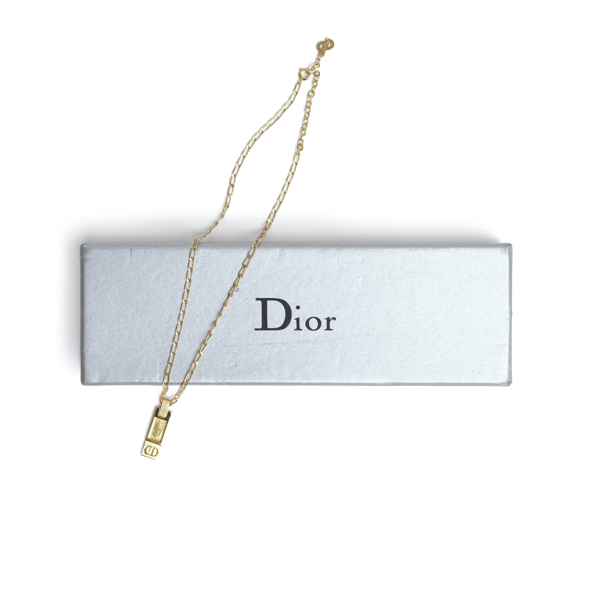 Vintage Christian Dior Plaque Pendent Necklace - Beg Borrow Steal Studio