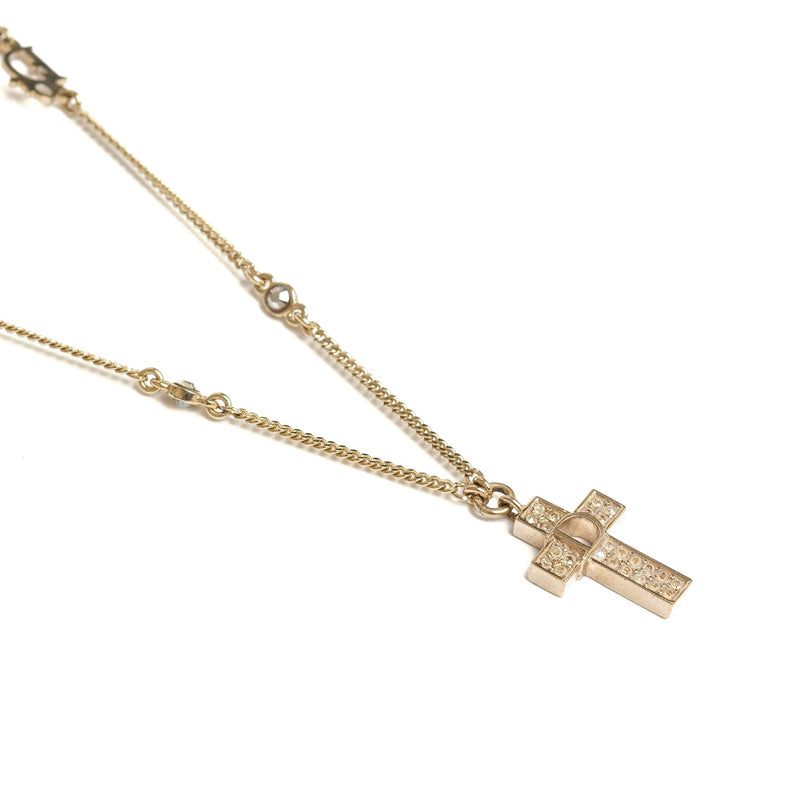 Vintage Christian Dior Minimalist Cross Pendant Necklace - Beg Borrow Steal Studio