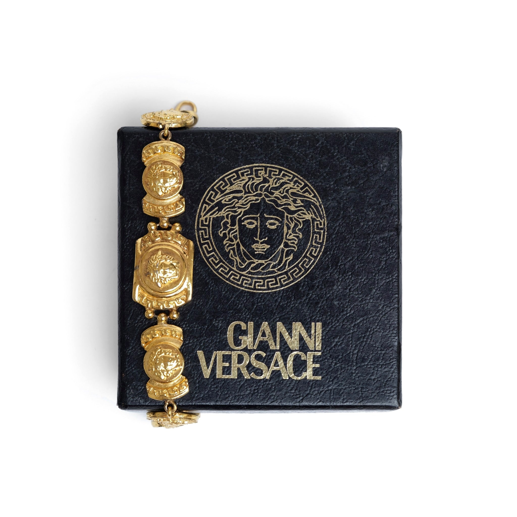 Vintage Gianni Versace Medusa Medallion Coin Bracelet - beg borrow steal studio