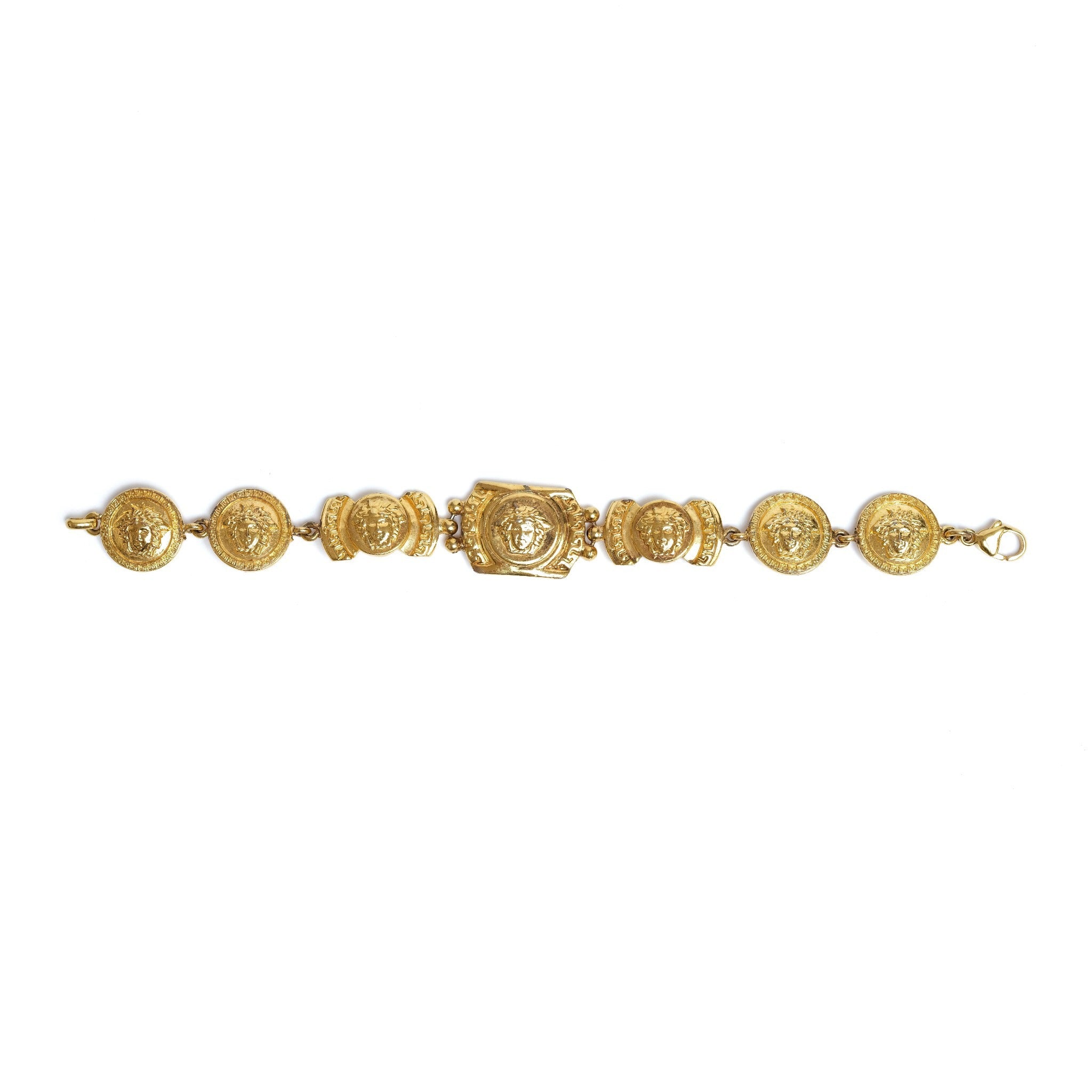 Vintage Gianni Versace Medusa Medallion Coin Bracelet - beg borrow steal studio