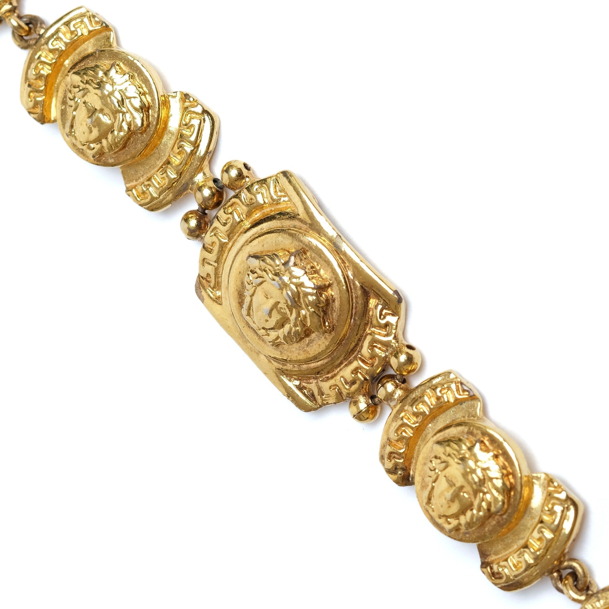 Vintage Gianni Versace Medusa Medallion Coin Bracelet - beg borrow steal studio