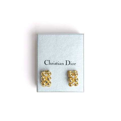 VINTAGE CHRISTIAN DIOR RHINESTONE EARRINGS