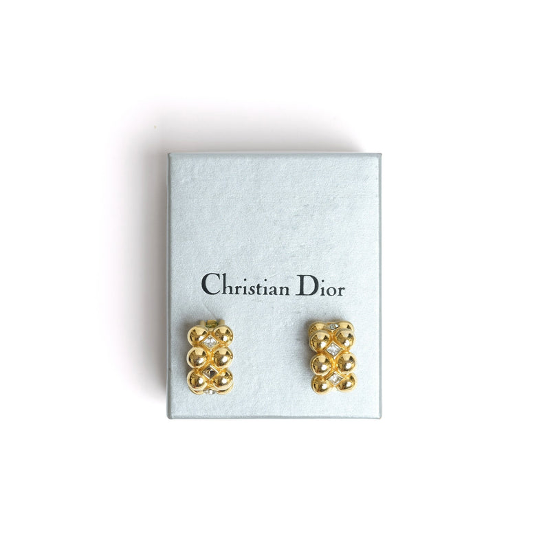 VINTAGE CHRISTIAN DIOR RHINESTONE EARRINGS - beg borrow steal studio