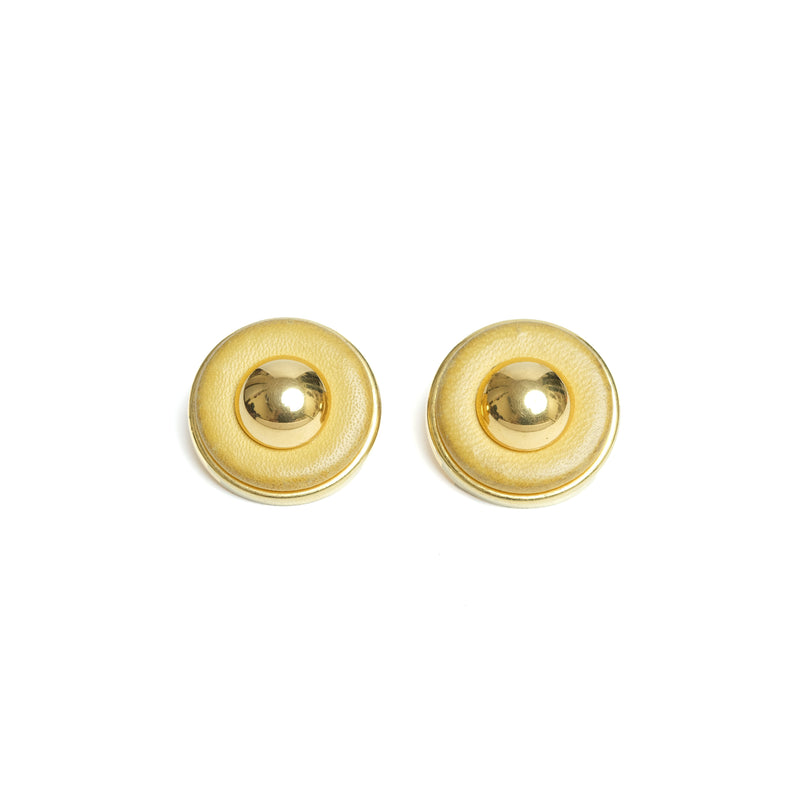 Vintage Hermes Leather Earrings - beg borrow steal studio