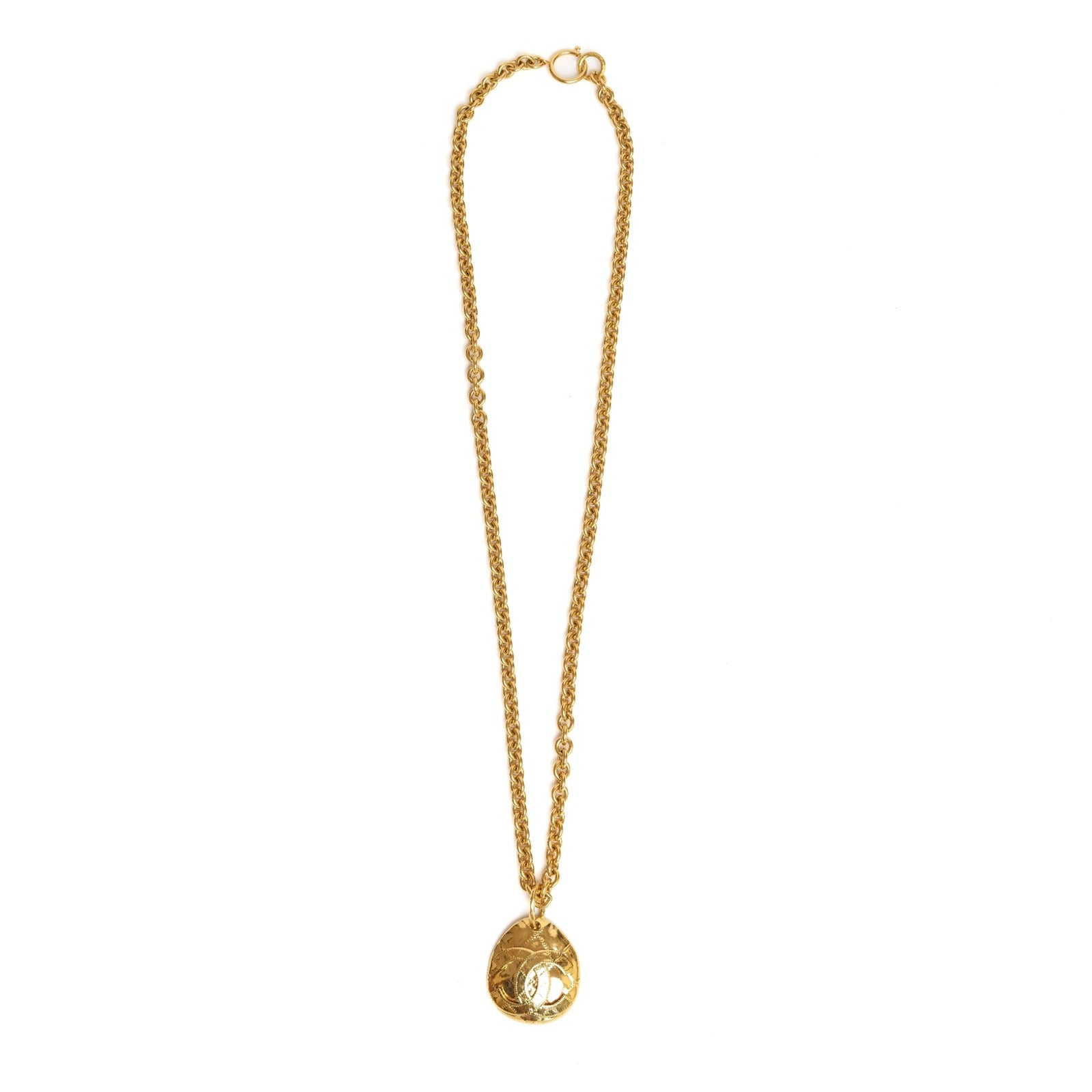 VINTAGE CHANEL GOLD CC MEDALLION CHAIN NECKLACE - Beg Borrow Steal Studio