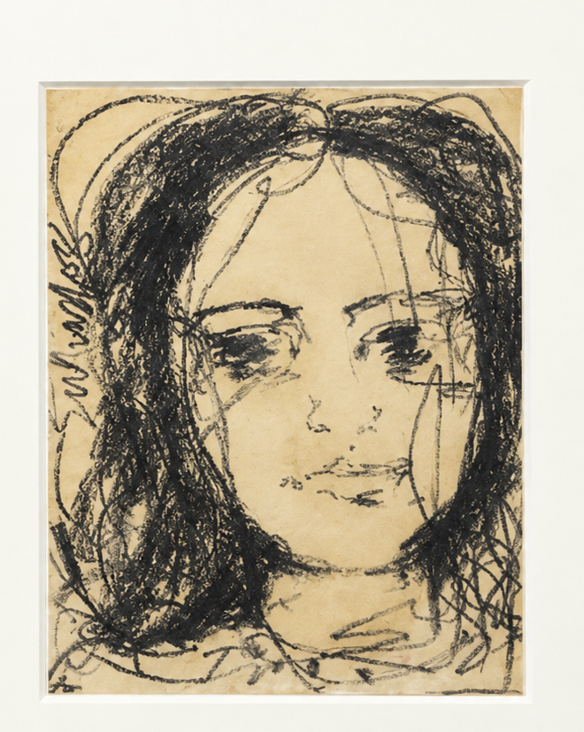Sunil Das - Untitled Charcoal & Mixed Media Drawing - Close-up Detail