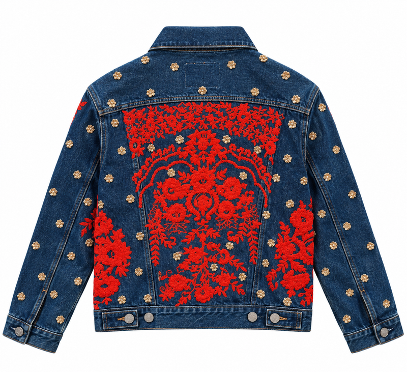 Vintage Upcycled Sabyasachi Jacket - Back View - BBS_DJK058