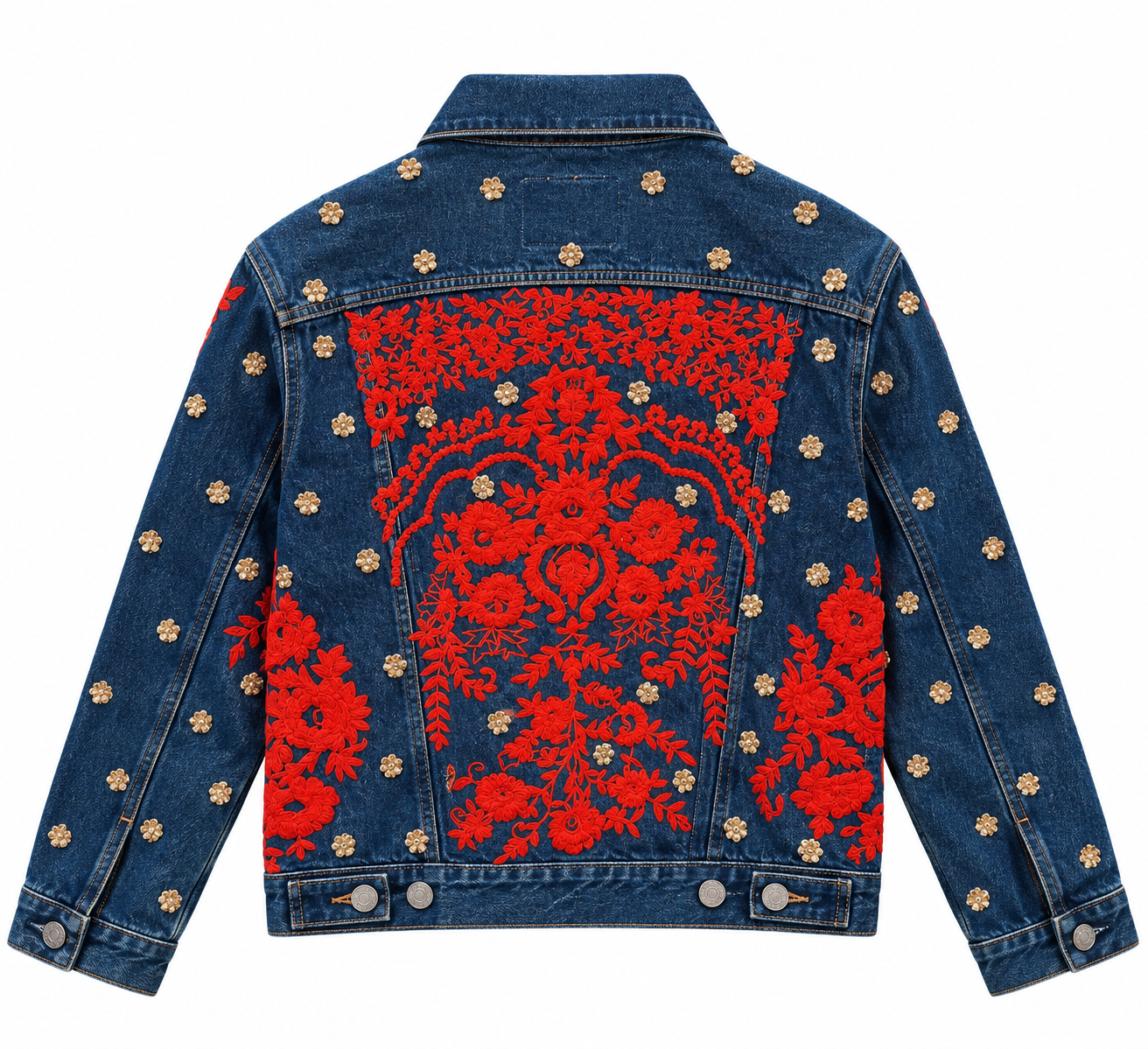 Vintage Upcycled Sabyasachi Jacket - Back View - BBS_DJK058