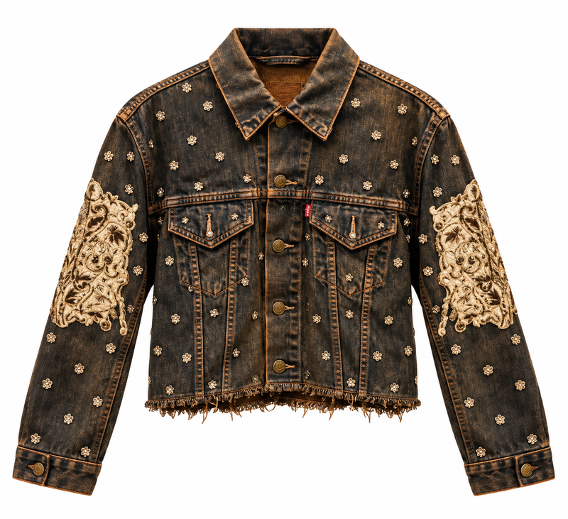 Vintage Upcycled Sabyasachi Jacket - Front View - BBS_DJK059