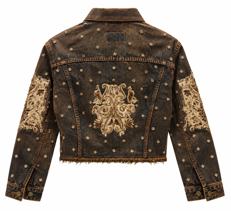 Vintage Upcycled Sabyasachi Jacket - Back View - BBS_DJK059