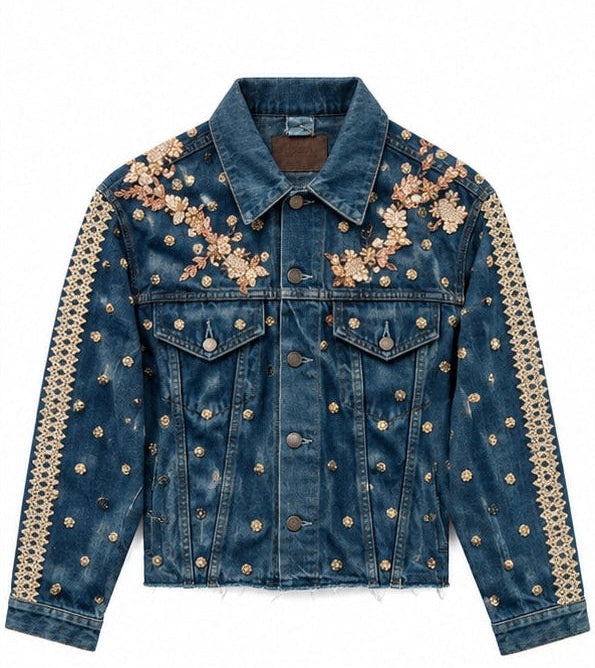 Vintage Upcycled Sabyasachi Jacket - Front View - BBS_DJK060