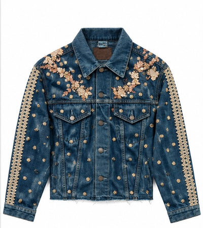 Vintage Upcycled Sabyasachi Jacket - Front View - BBS_DJK060