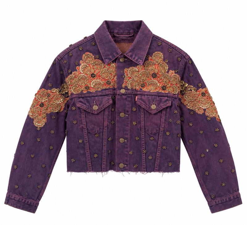 Vintage Upcycled Sabyasachi Jacket - Front View - BBS_DJK063
