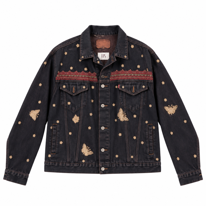 Vintage Upcycled Sabyasachi Jacket - Front View - BBS_DJK064