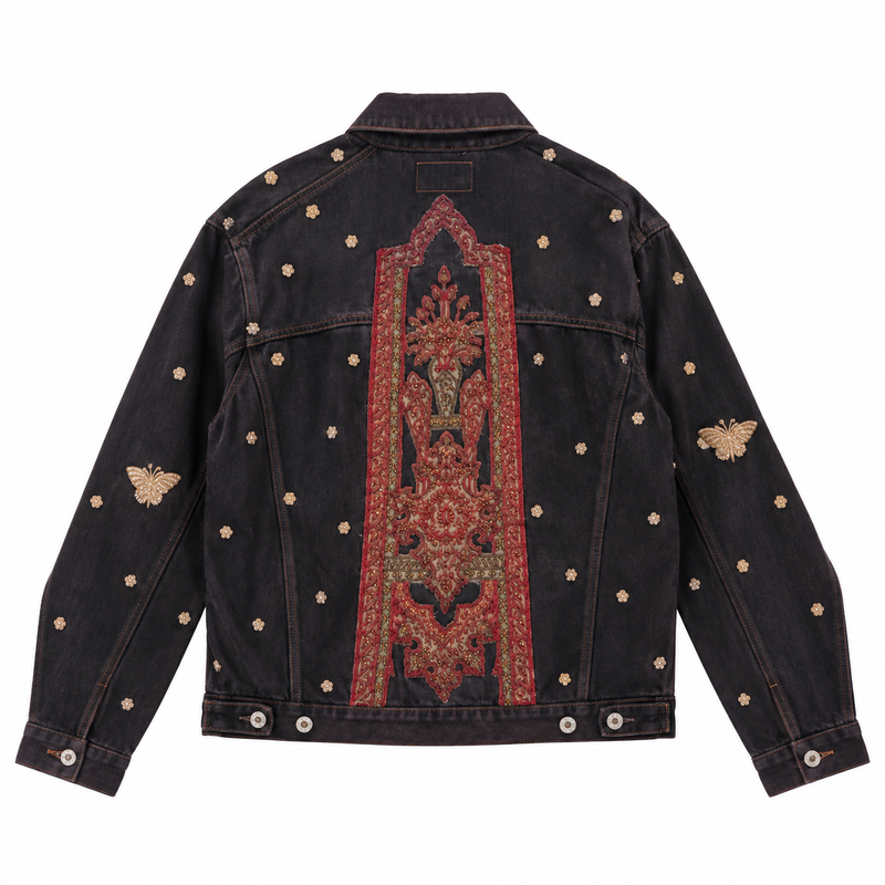 Vintage Upcycled Sabyasachi Jacket - Back View - BBS_DJK064