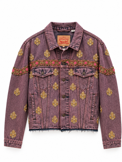 Vintage Upcycled Sabyasachi Jacket - Front Studio View - BBS_DJK066