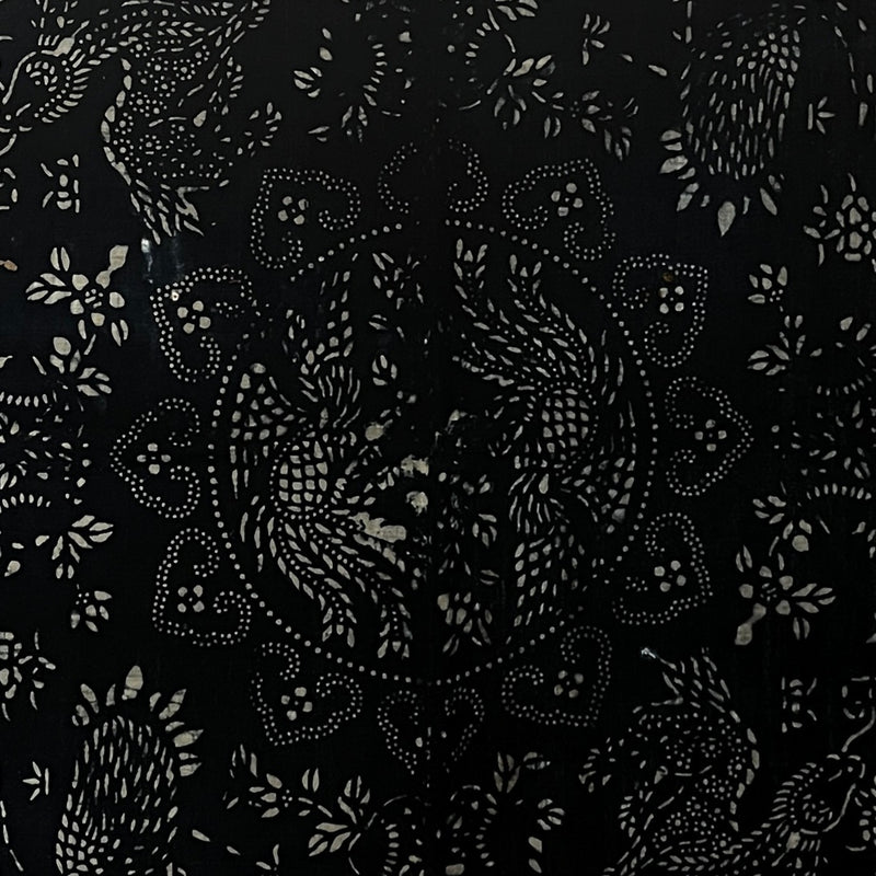 Vintage 1980's Chinese Traditional Blue Hand Printed - BBS_T014 (Closeup Detail)