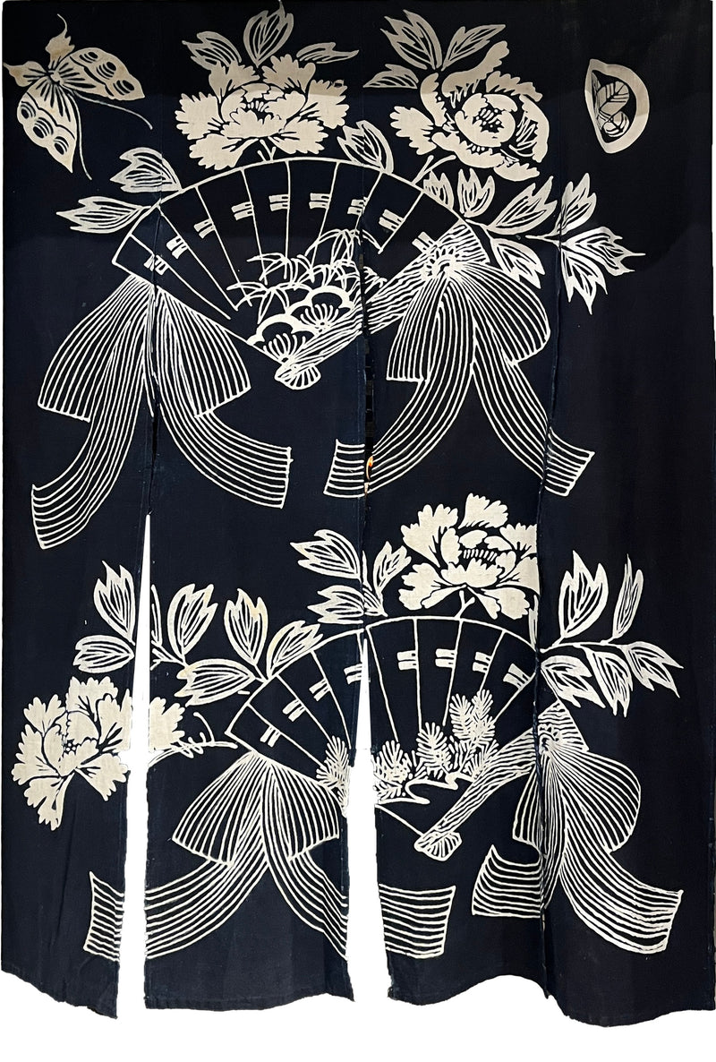 Vintage Japanese Shibori Cotton Door Way Curtains - BBS_T017 (1)