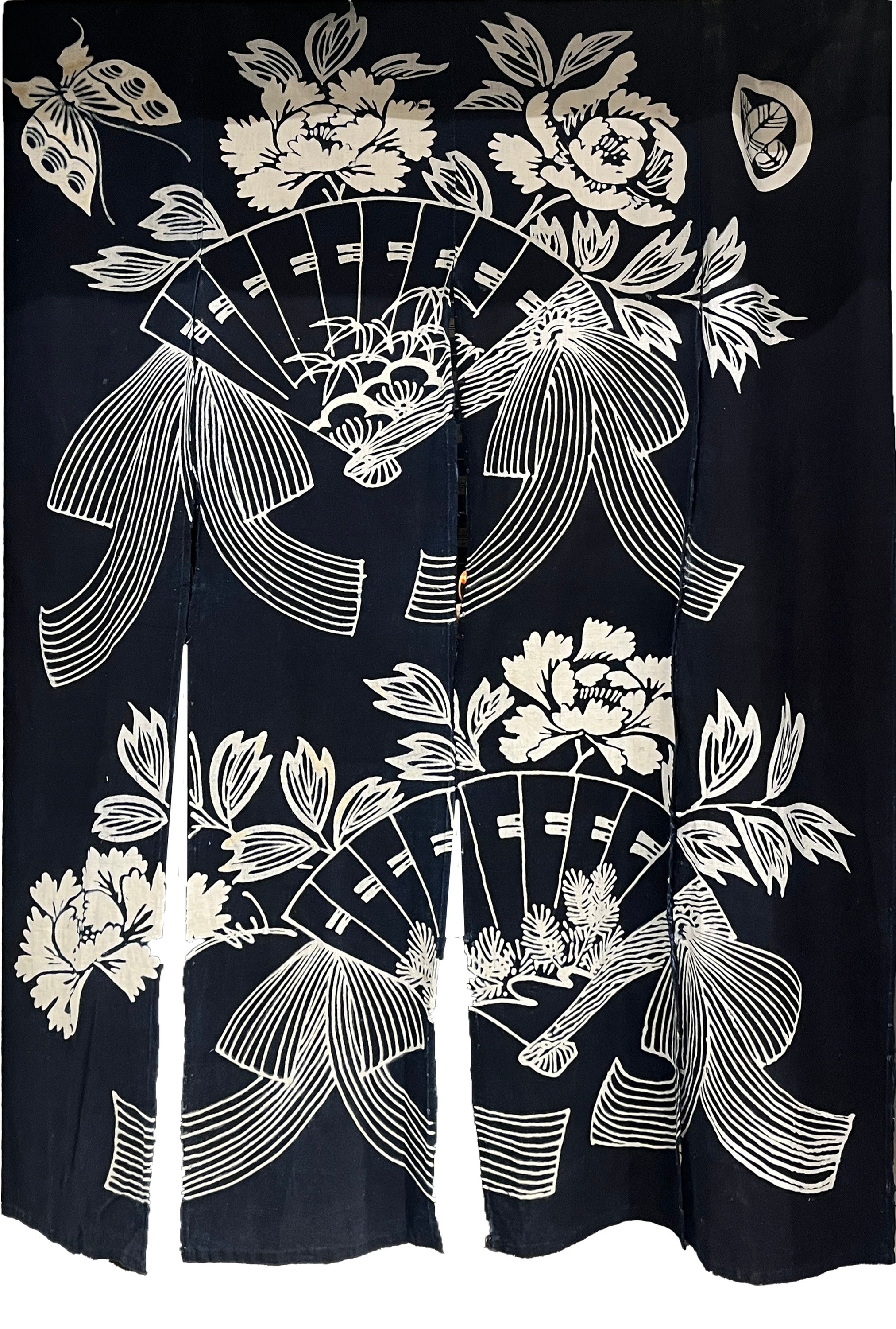 Vintage Japanese Shibori Cotton Door Way Curtains - BBS_T017 (1)