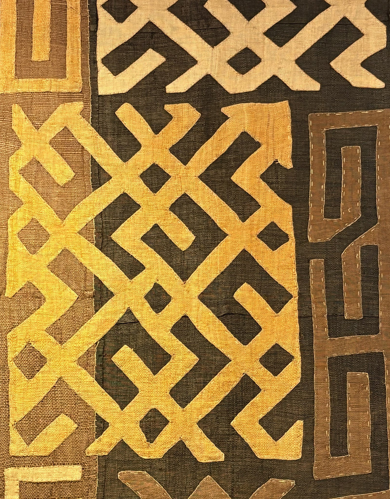 Vintage African Rafia Kuba cloth 1960's - BBS_T021 (Closeup Detail)