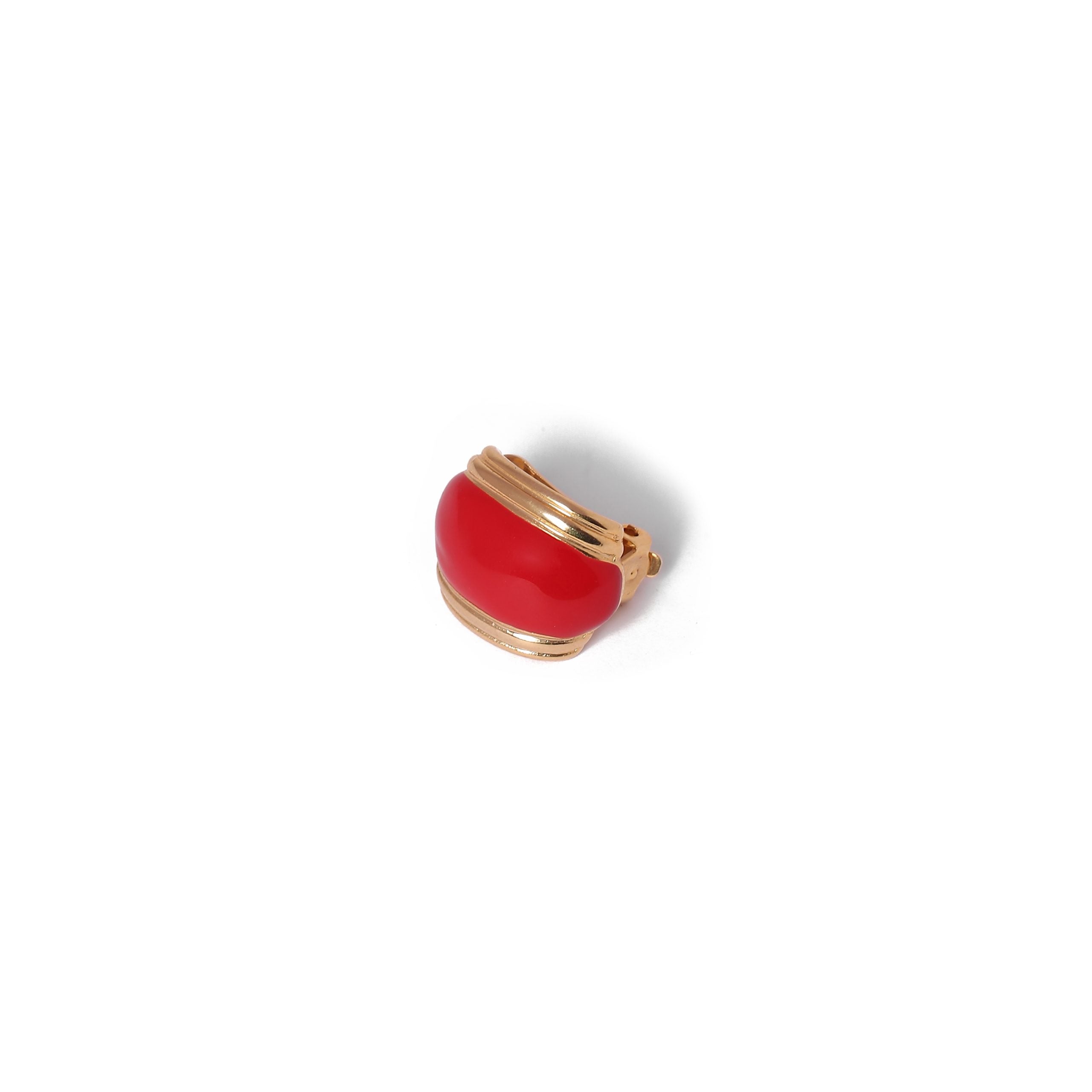 Vintage Red Enamel Earrings - beg borrow steal studio