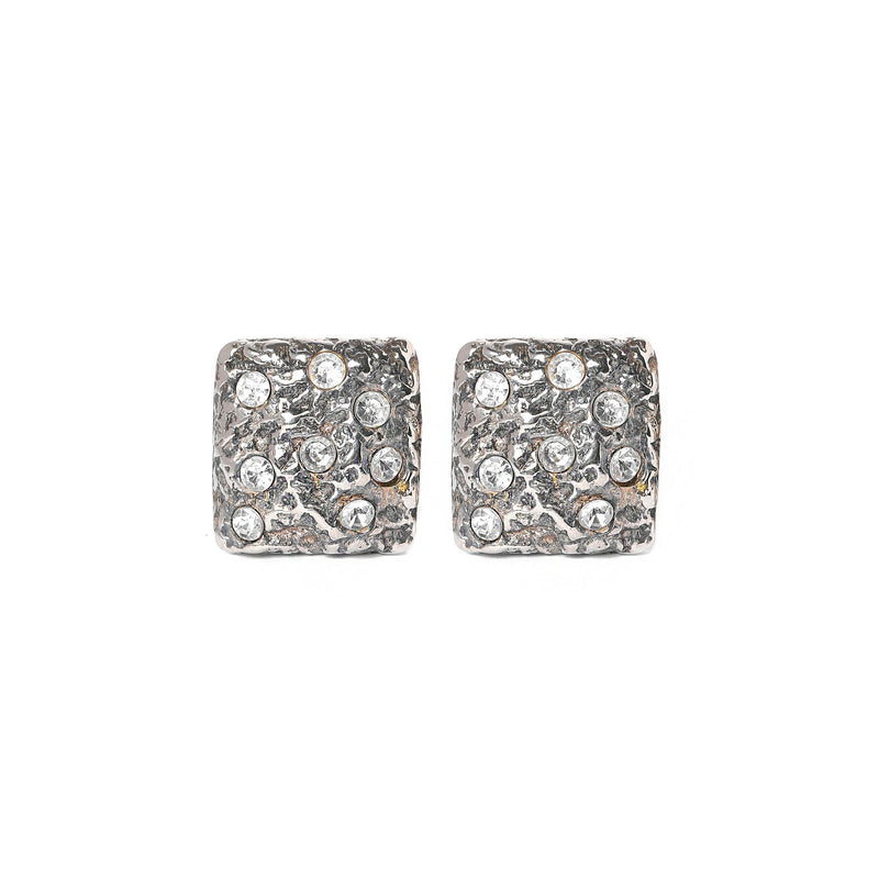 Vintage White Metal Earrings - beg borrow steal studio