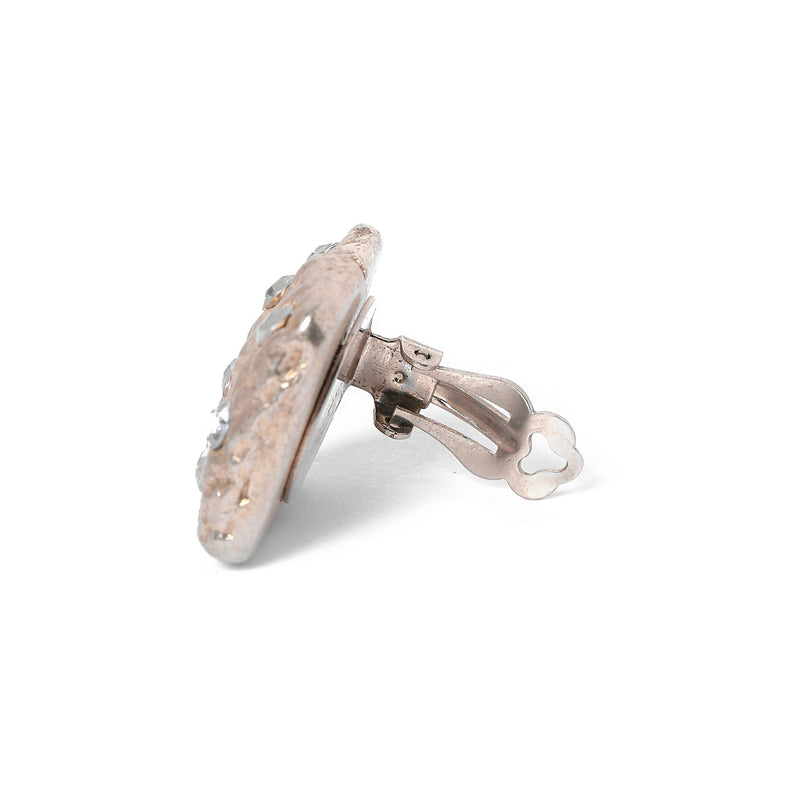 Vintage White Metal Earrings - beg borrow steal studio