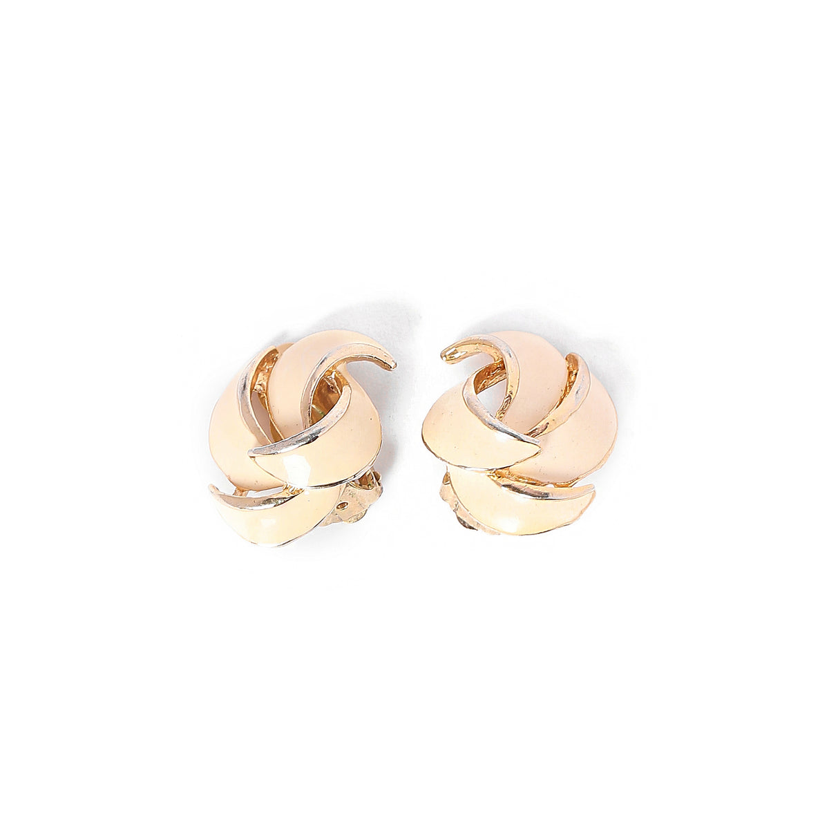 Vintage Cream Enamel Erarings