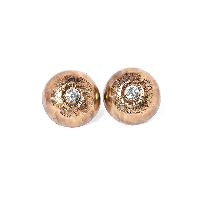 Vintage Floral Crystal Earrings - beg borrow steal studio
