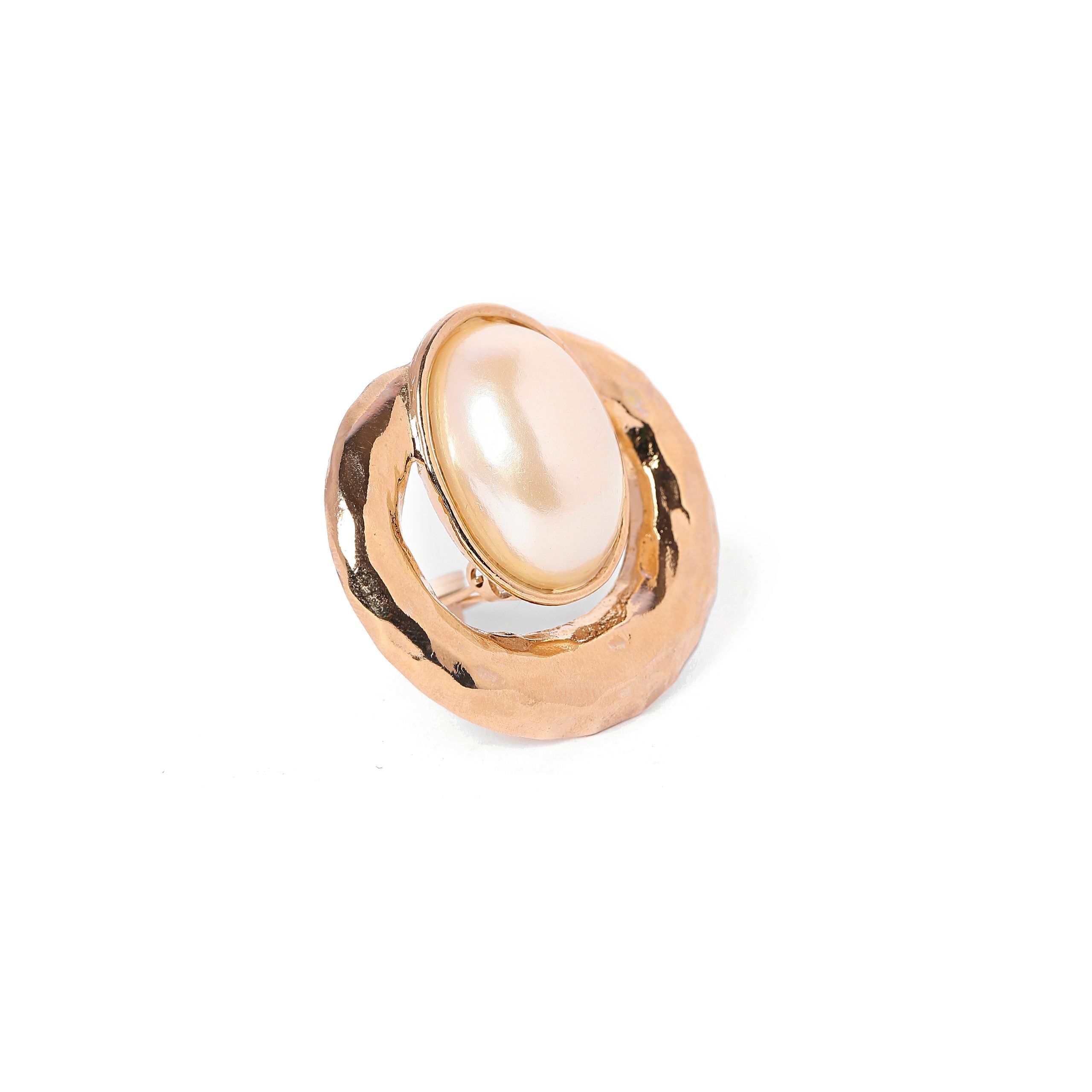 Vintage Double-Hoop Pearl Earrings - beg borrow steal studio