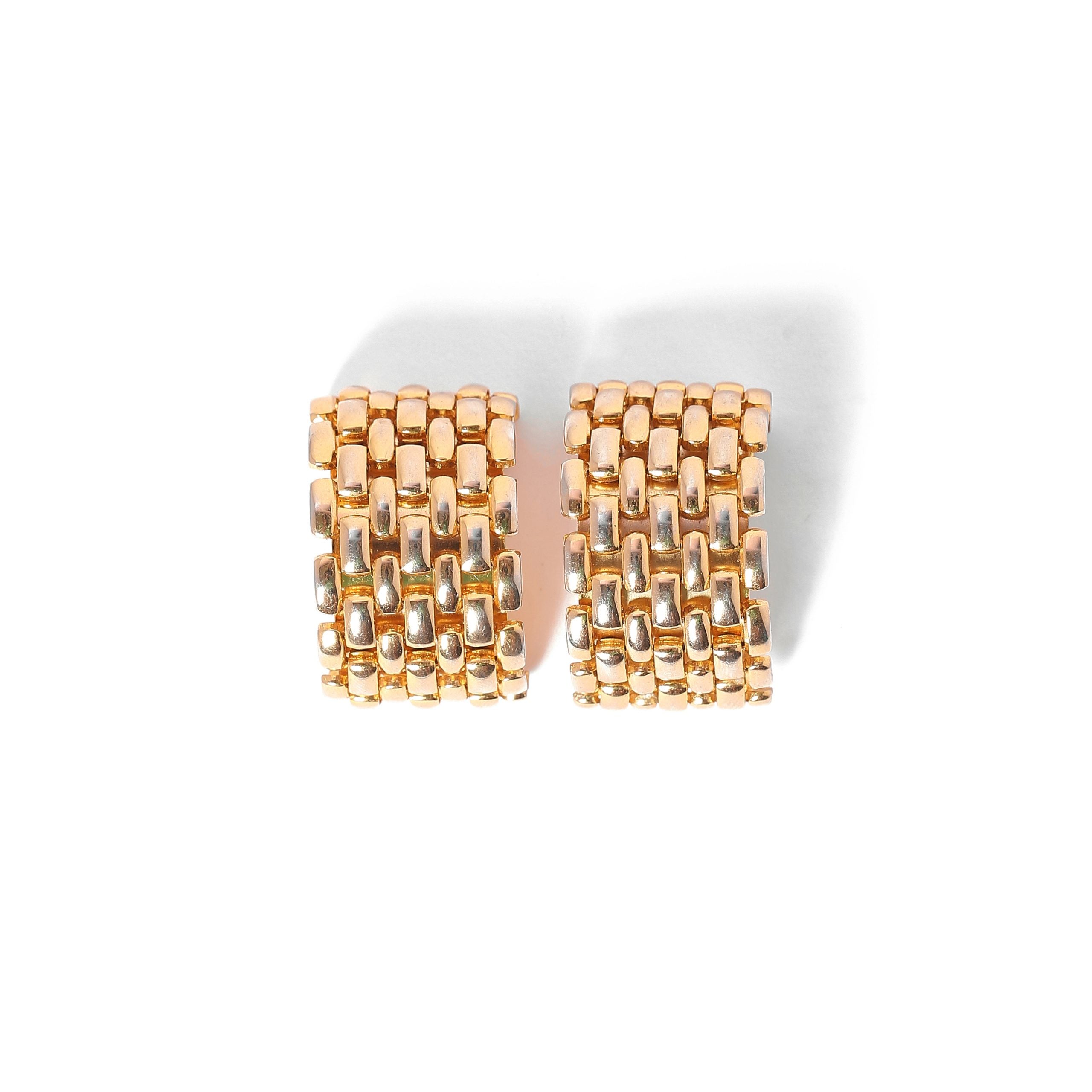 Vintage Brick Lay Link Earrings - beg borrow steal studio