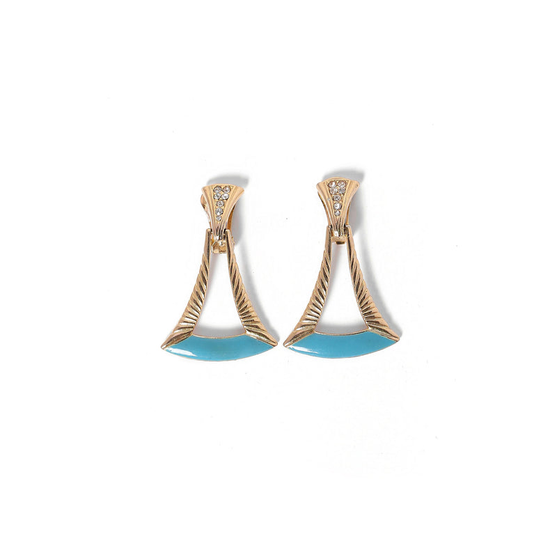 Vintage Curved Triangle Earrings - beg borrow steal studio