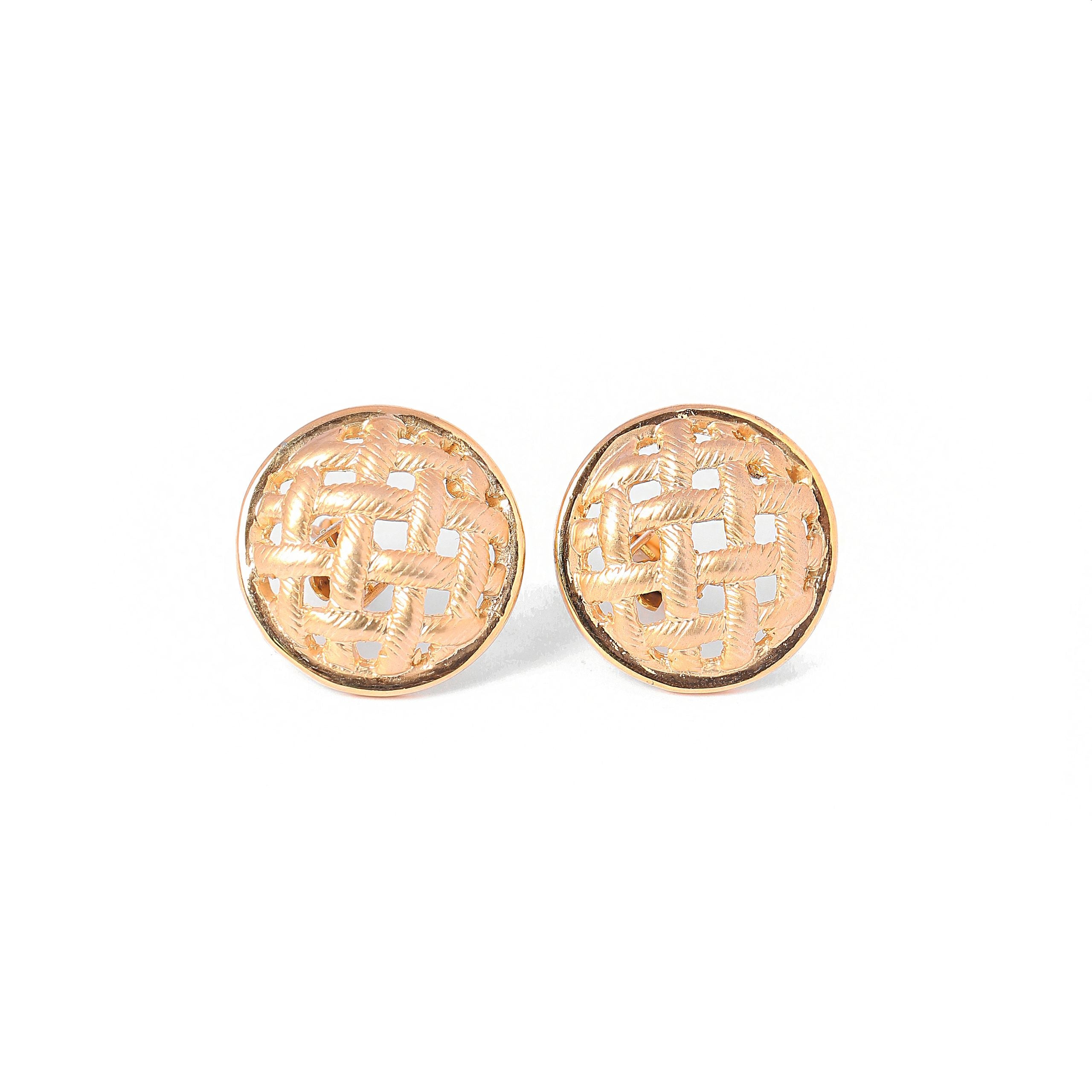 Vintage Basket Weave Earrings - beg borrow steal studio