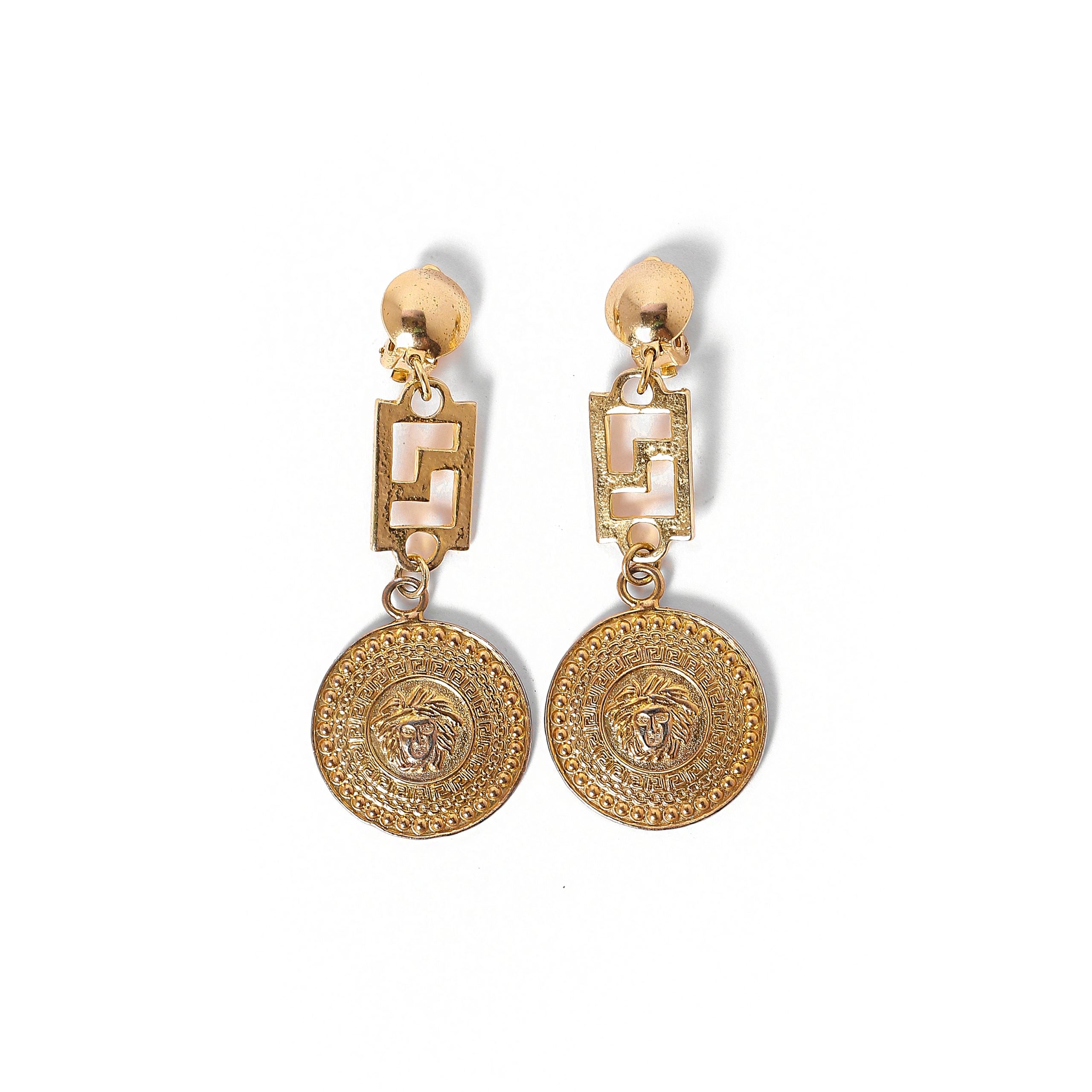 Vintage Medusa Dangler Earrings - beg borrow steal studio