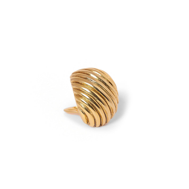 Vintage Shinny Ribbed Style Earrings - beg borrow steal studio