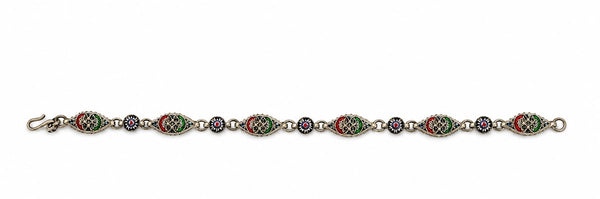 Vintage Italian micro mosaic link bracelet.