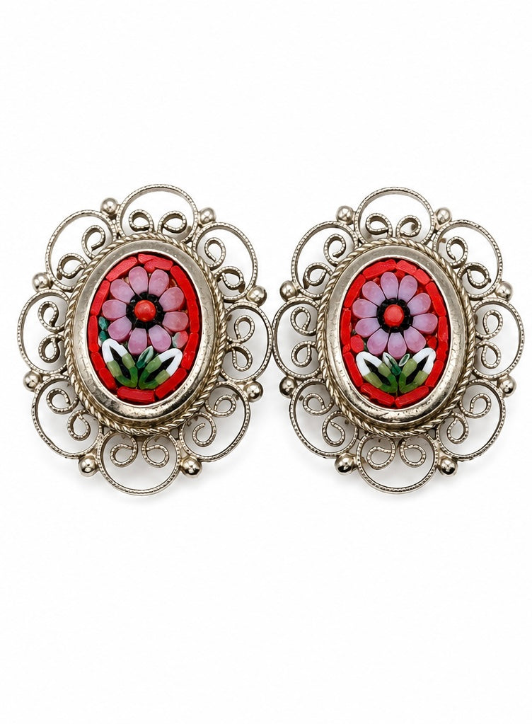 Vintage Micro Mosaic Earrings (BBS_MWCER007)