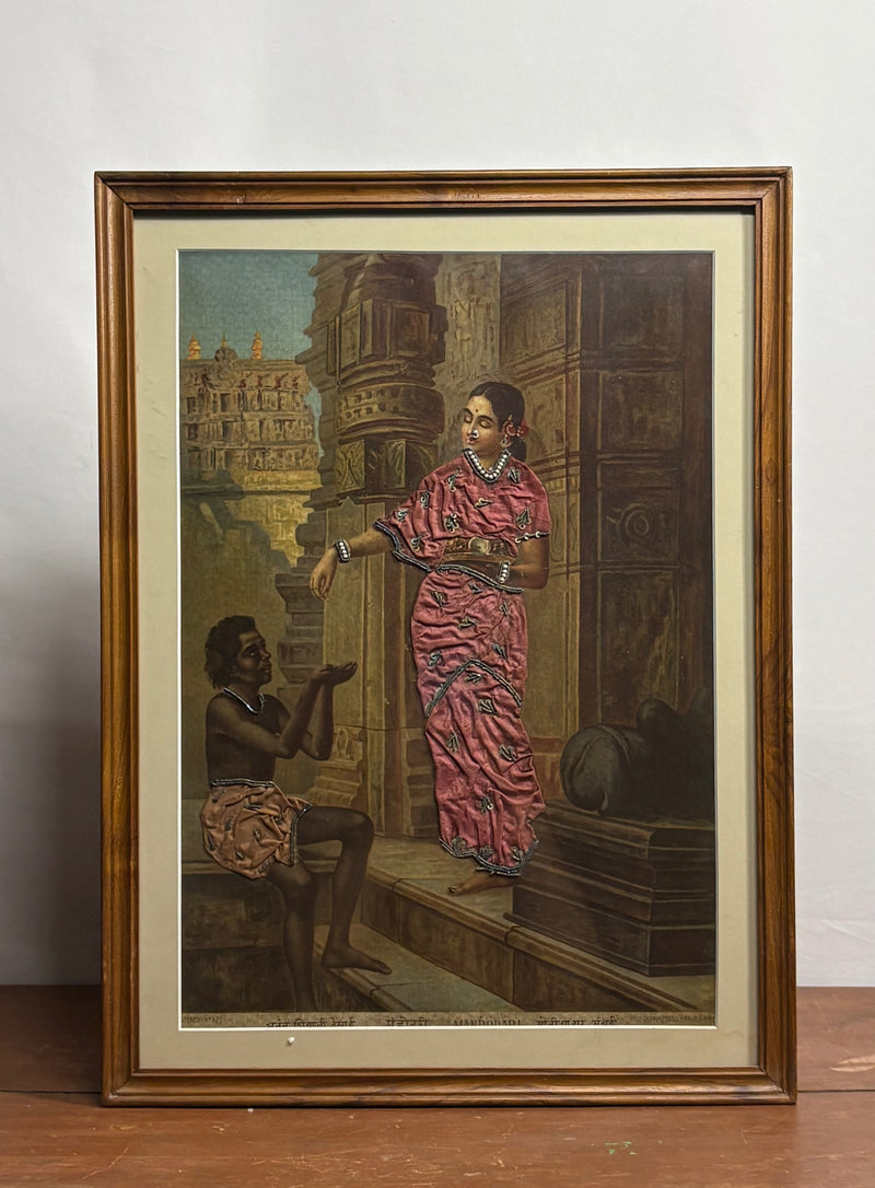 Vintage Raja Ravi Varma Mandodari Oleograph (No. 171)