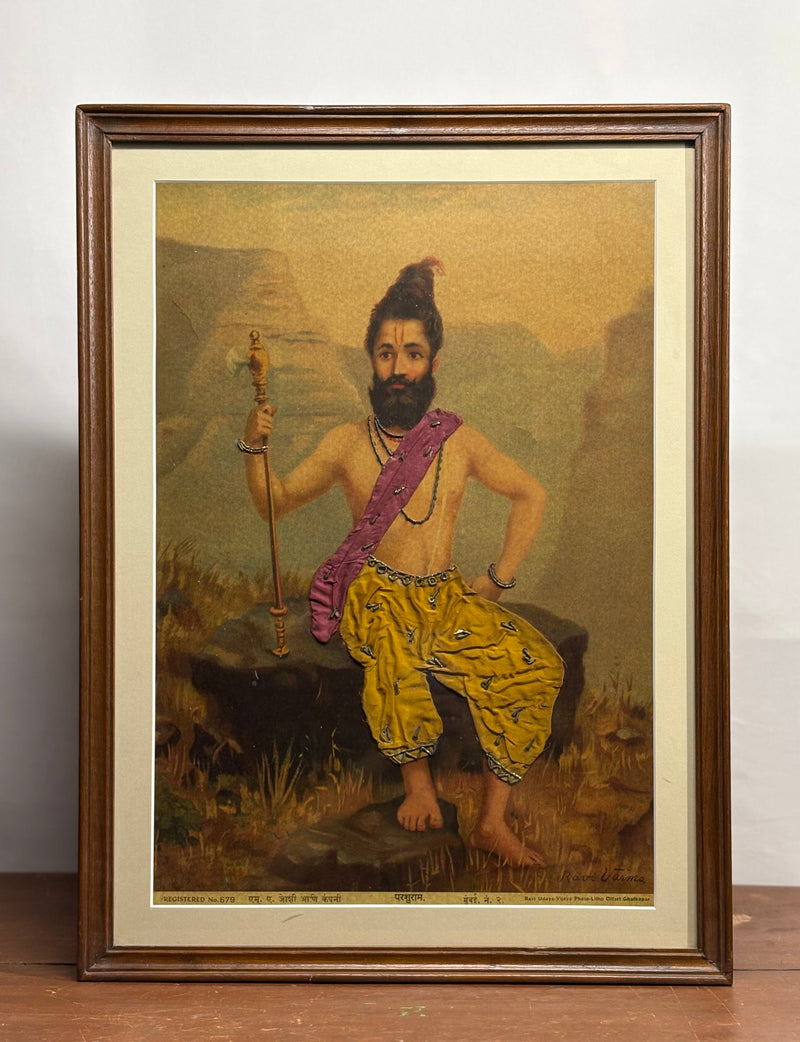 Vintage Raja Ravi Varma Parshuram Oleograph (No. 679)