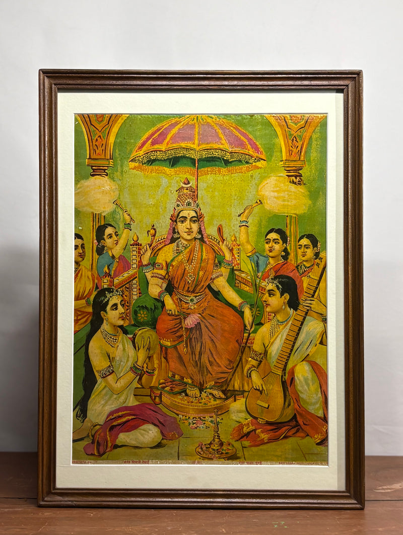 Vintage Raja Ravi Varma Ambika Oleograph (No. 50)