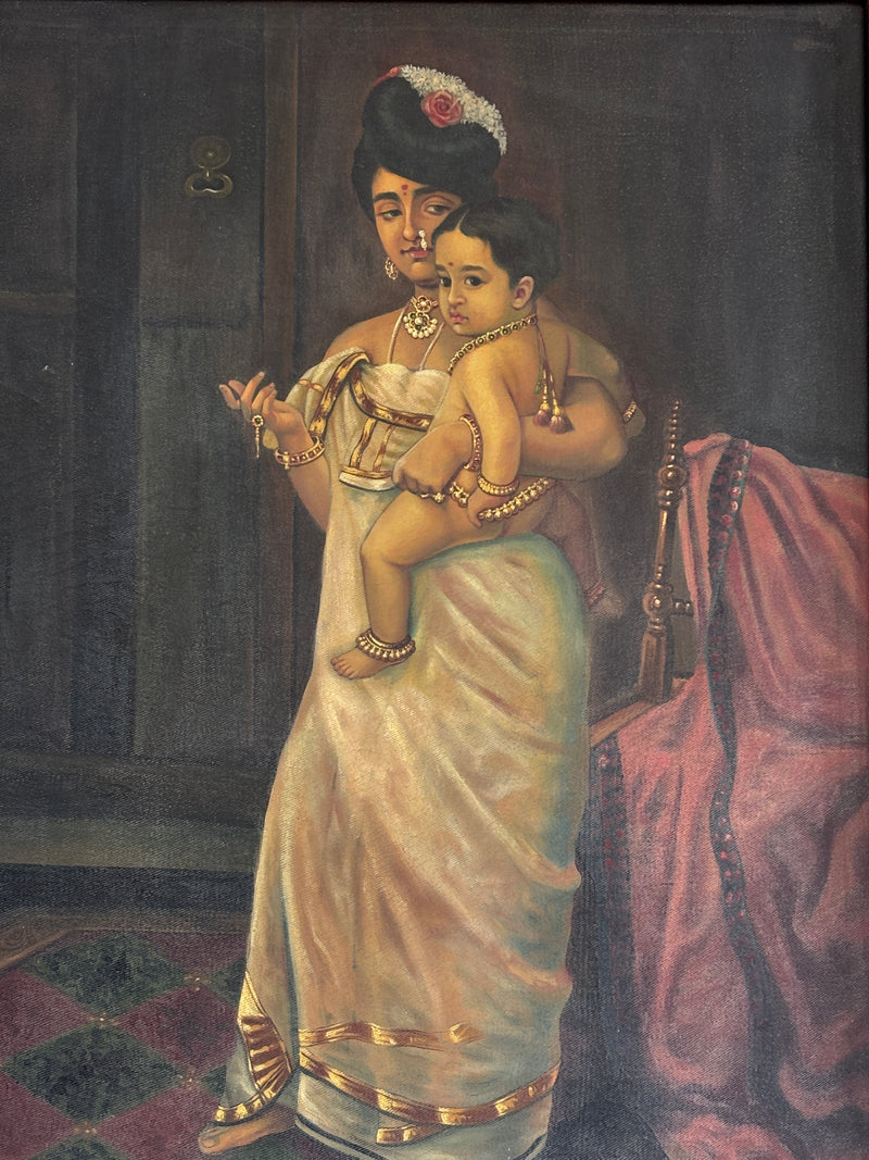 Ravi Varma-Inspired Oil on Canvas Subjects
