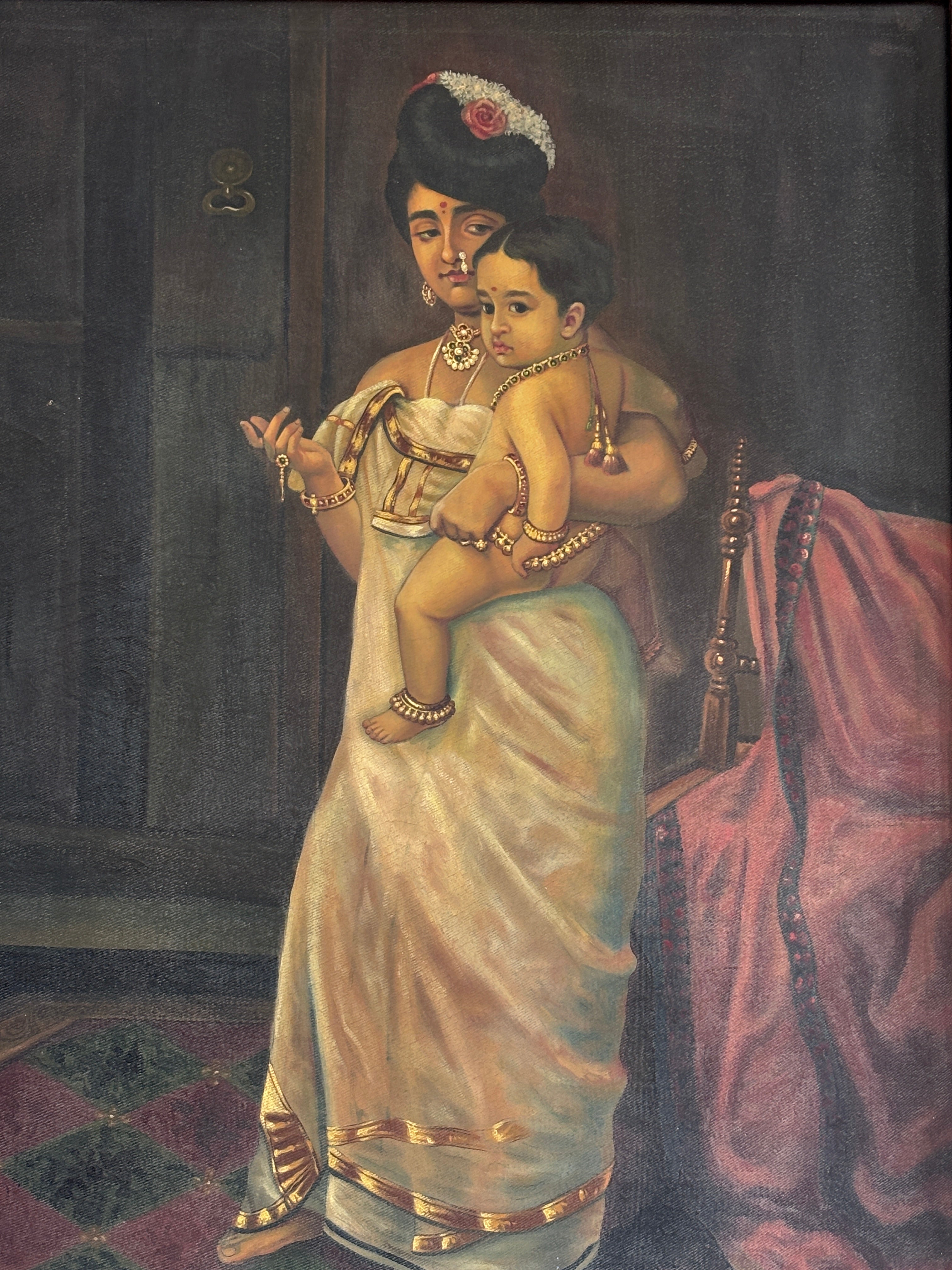 Ravi Varma-Inspired Oil on Canvas Subjects