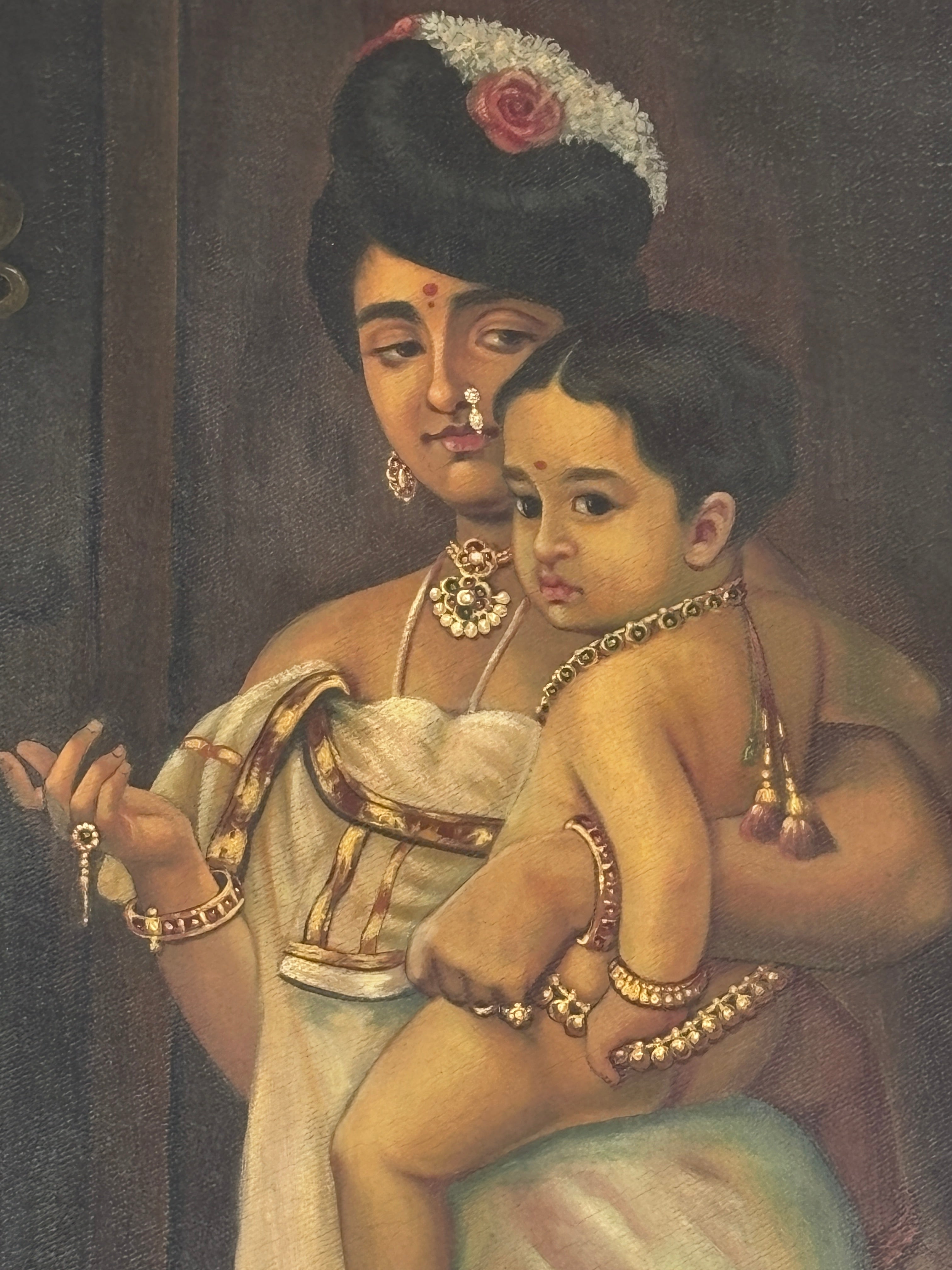 Ravi Varma-Inspired Oil on Canvas Subjects