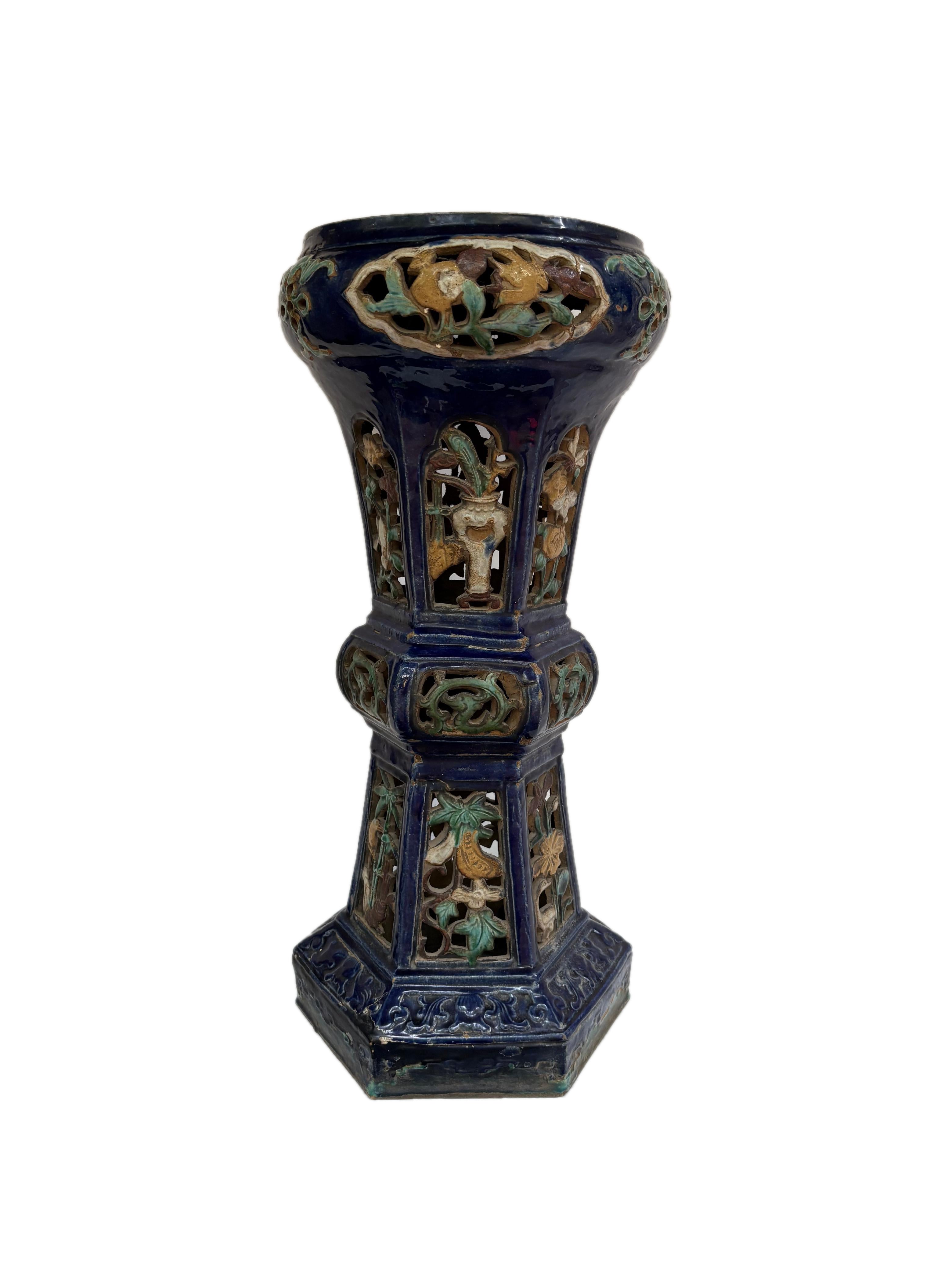 Chinese-Style Ceramic Plant Stand / Stool