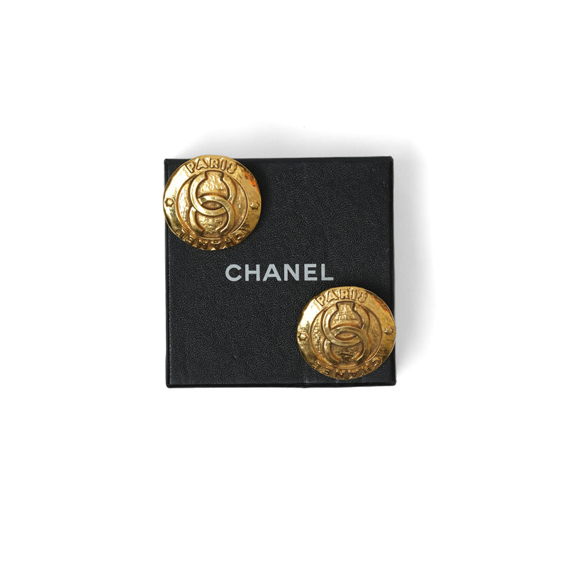 VINTAGE CHANEL MEDALLION COIN EARRINGS - beg borrow steal studio