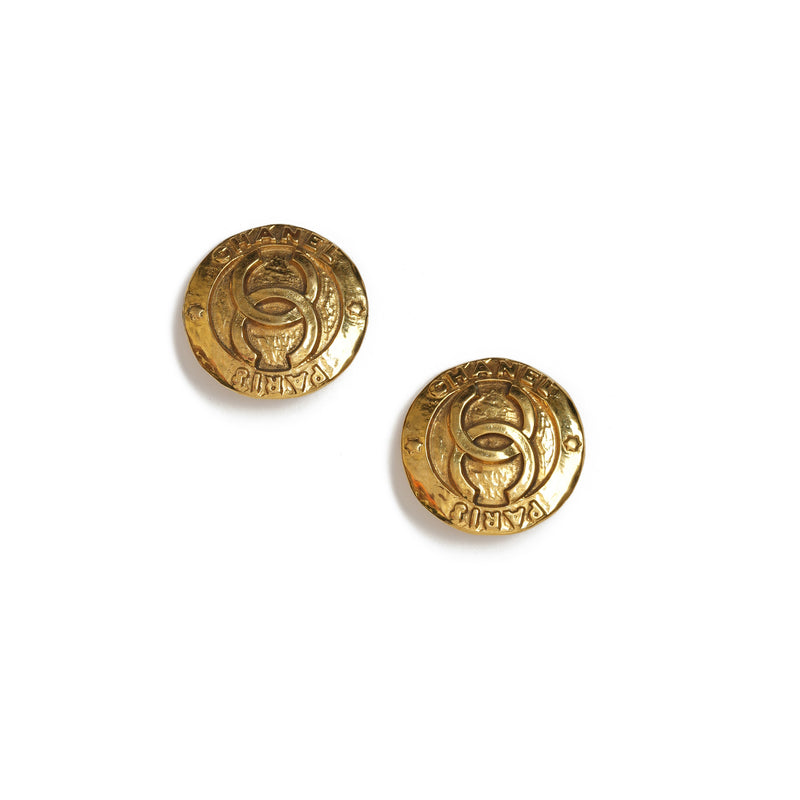 VINTAGE CHANEL MEDALLION COIN EARRINGS - beg borrow steal studio